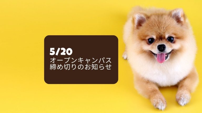 5/20 オープンキャンパス締め切りのお知らせ