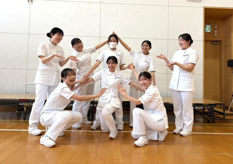 看護学科2年生　宣誓式練習