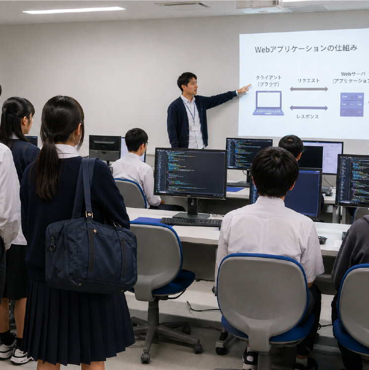 8/7（金）<br>年に一度の授業見学DAY！Javaの授業を見学！