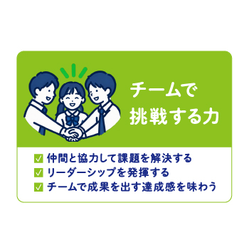 仲間と協力し、自ら動く。 ともに成果を出す喜びを知る。